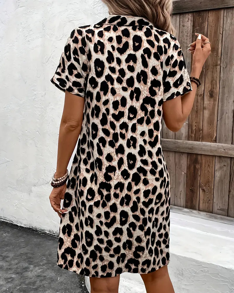 Angela | Midi Leopard Dress
