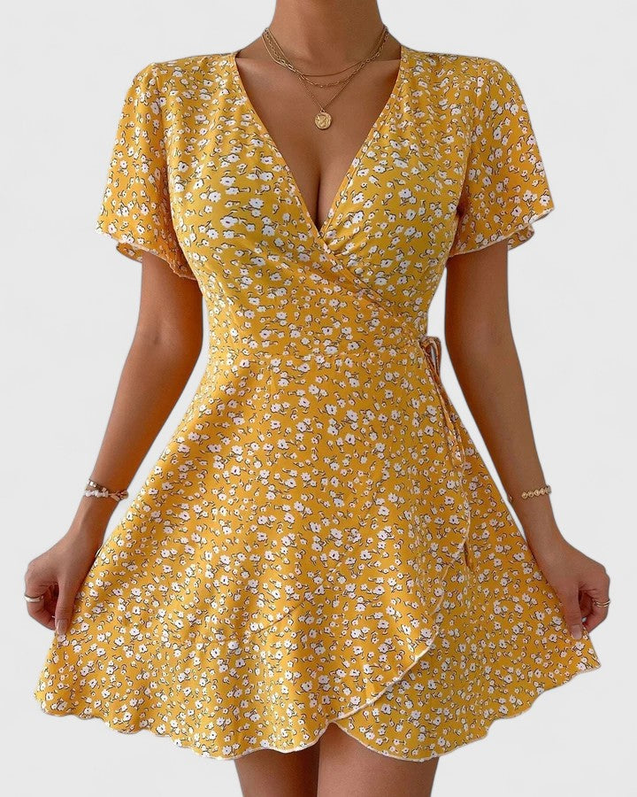 Aveline | Floral Wrap Mini Dress