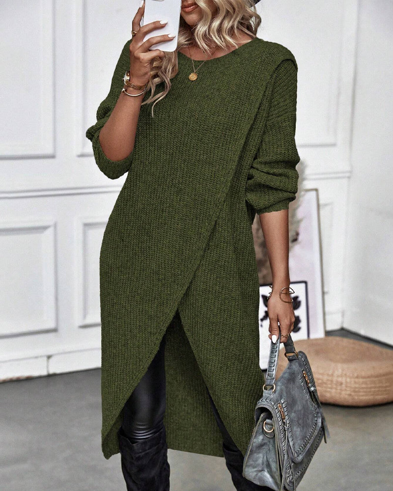 Cenelle | Long Plain Sweater Dress
