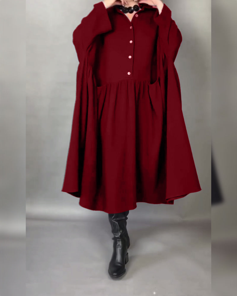 Delfina | Oversized Button Collar Dress