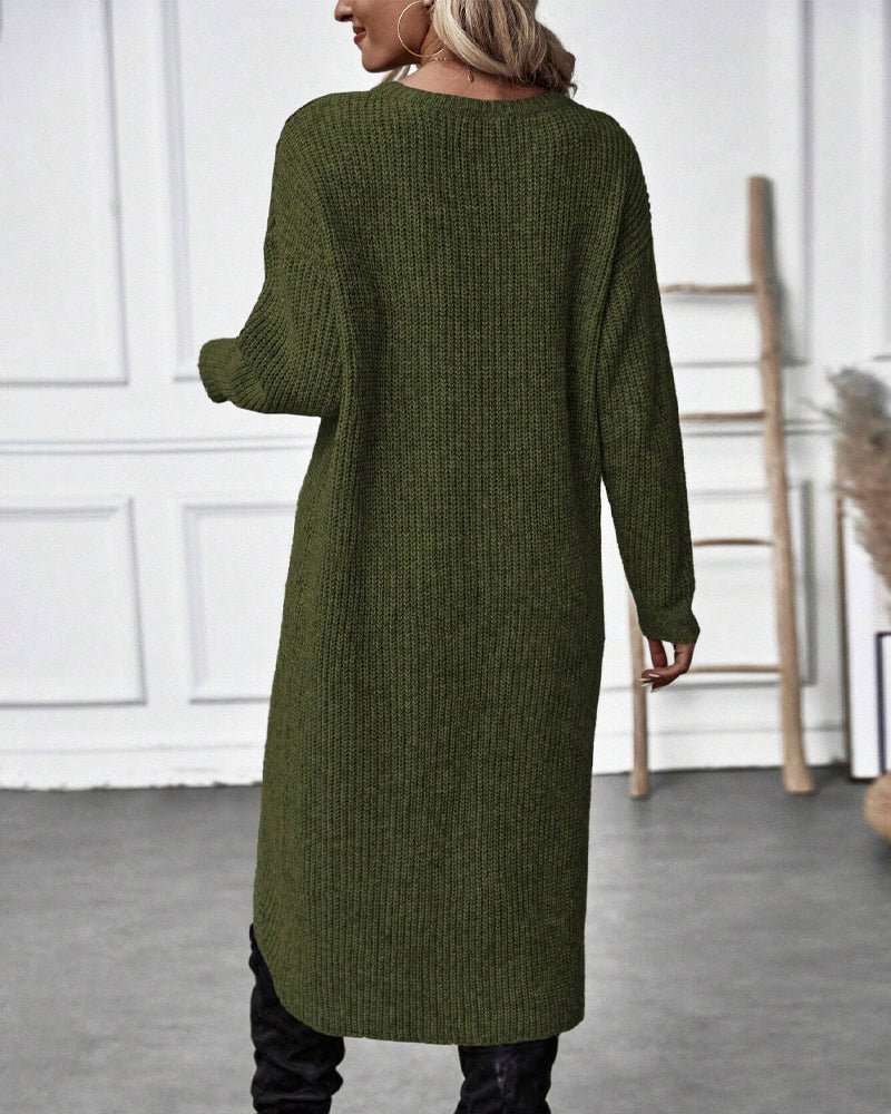 Cenelle | Long Plain Sweater Dress