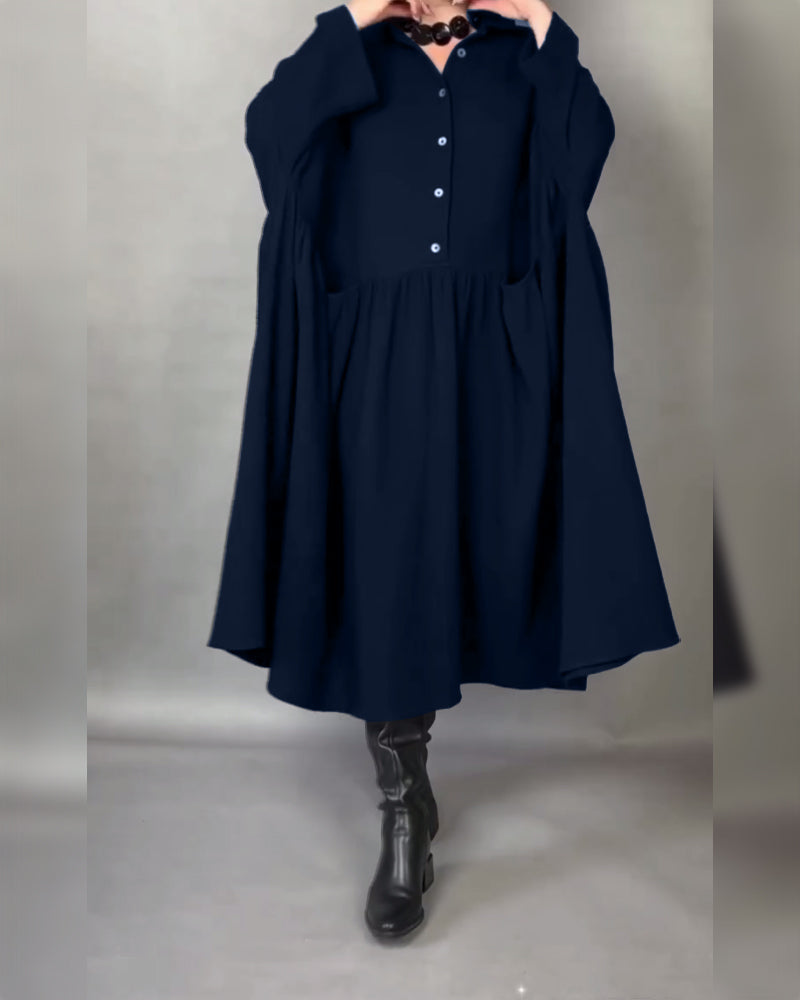 Delfina | Oversized Button Collar Dress