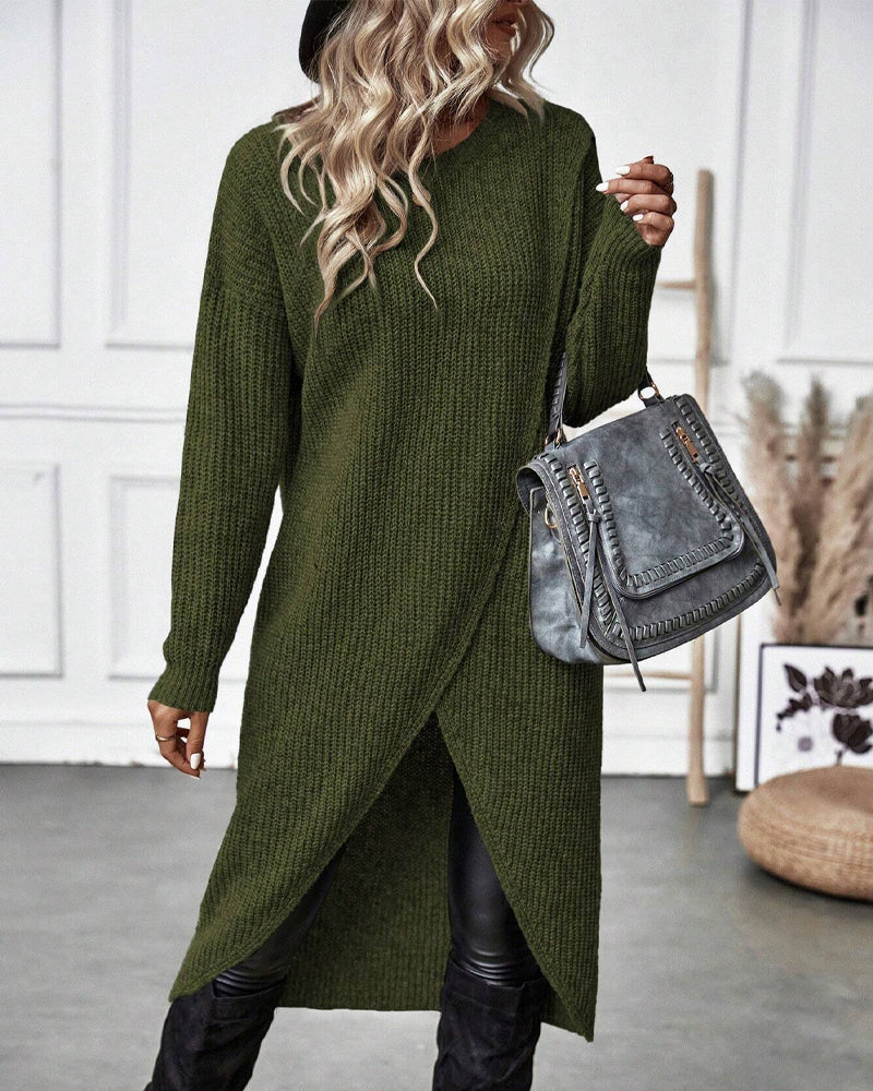 Cenelle | Long Plain Sweater Dress