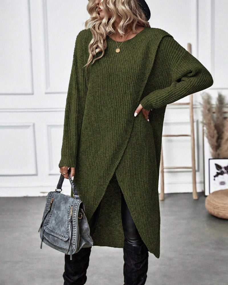 Cenelle | Long Plain Sweater Dress