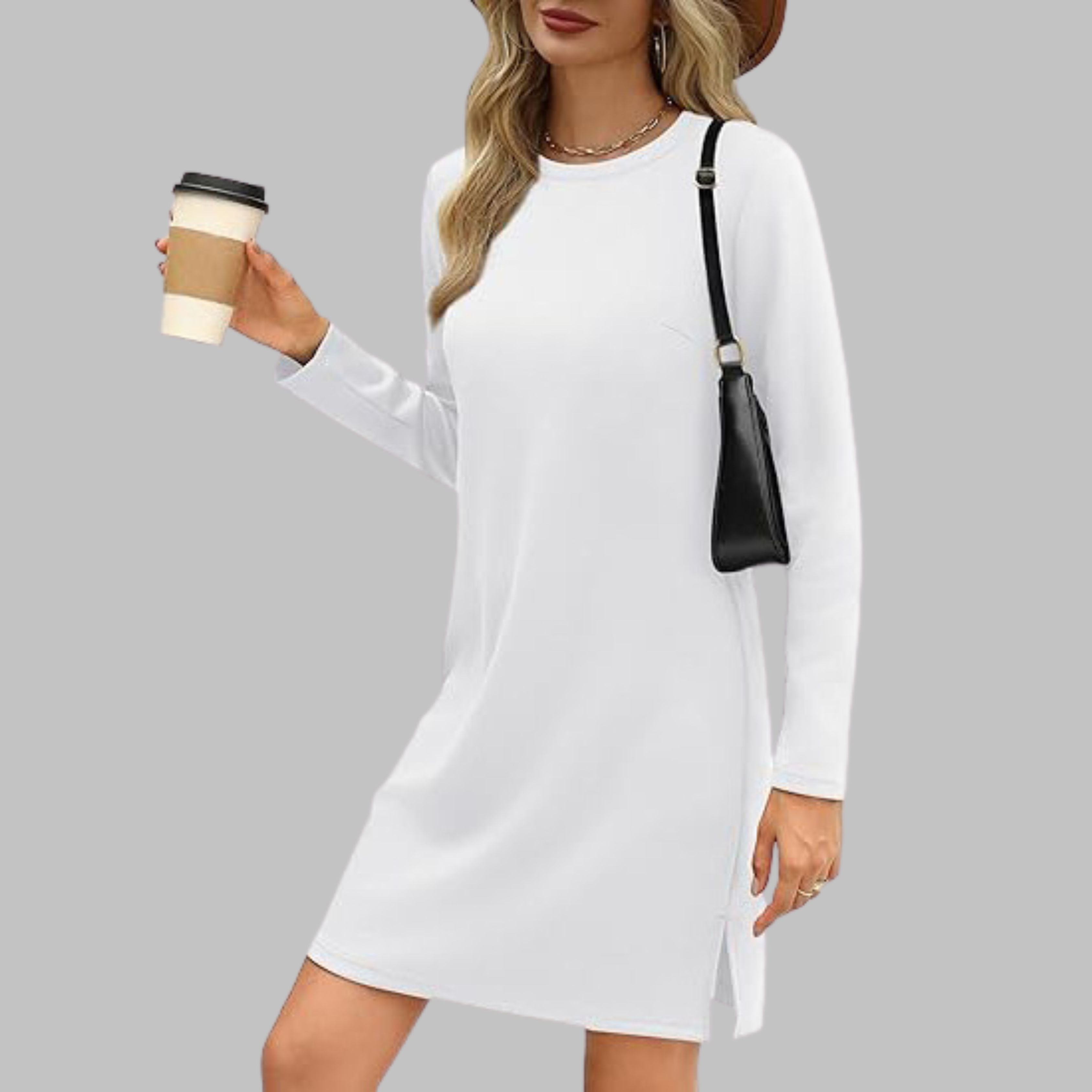 Delphine | Casual Long Sleeve Mini Dress