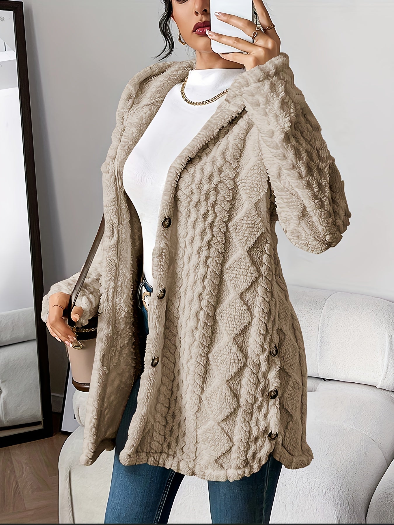 Camellia | Plush Hooded Cardigan