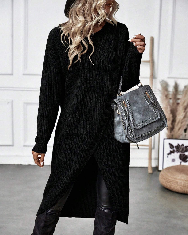 Cenelle | Long Plain Sweater Dress
