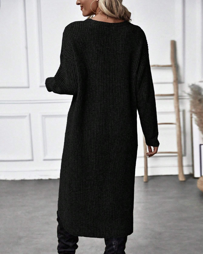 Cenelle | Long Plain Sweater Dress