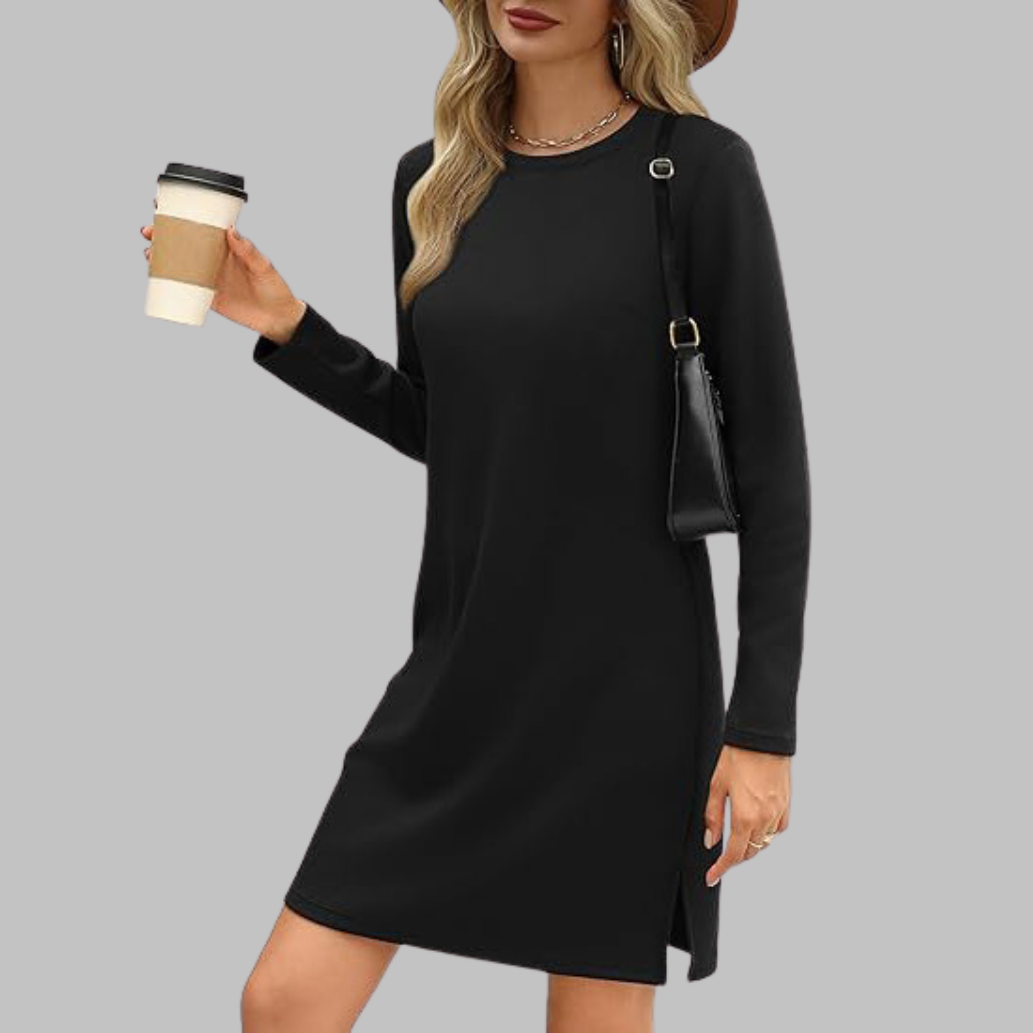 Delphine | Casual Long Sleeve Mini Dress