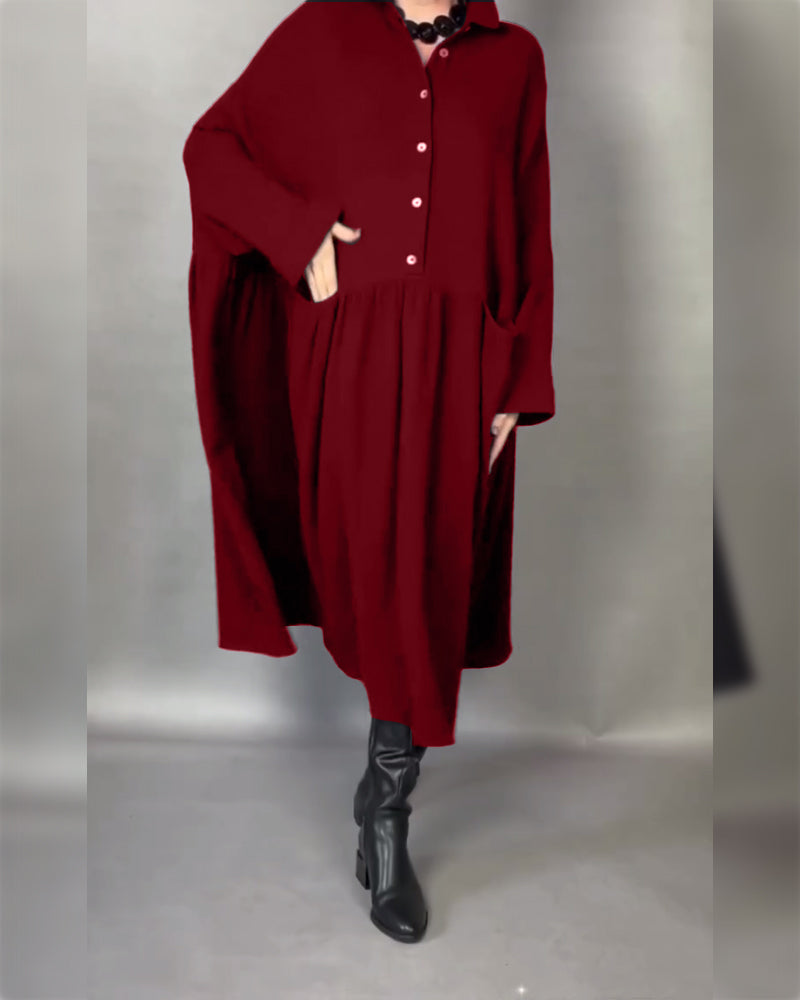 Delfina | Oversized Button Collar Dress