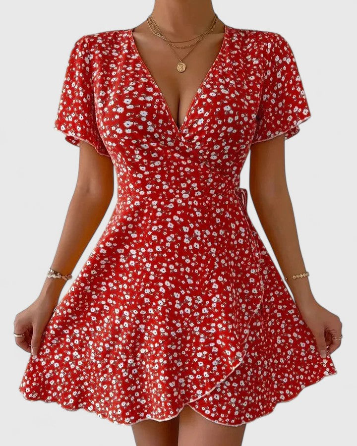 Aveline | Floral Wrap Mini Dress