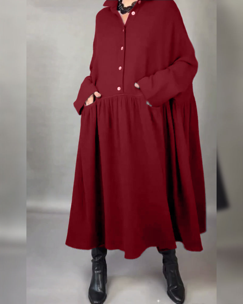 Delfina | Oversized Button Collar Dress