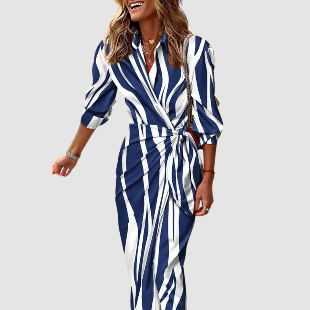 Leandra | Elegant Striped Dress