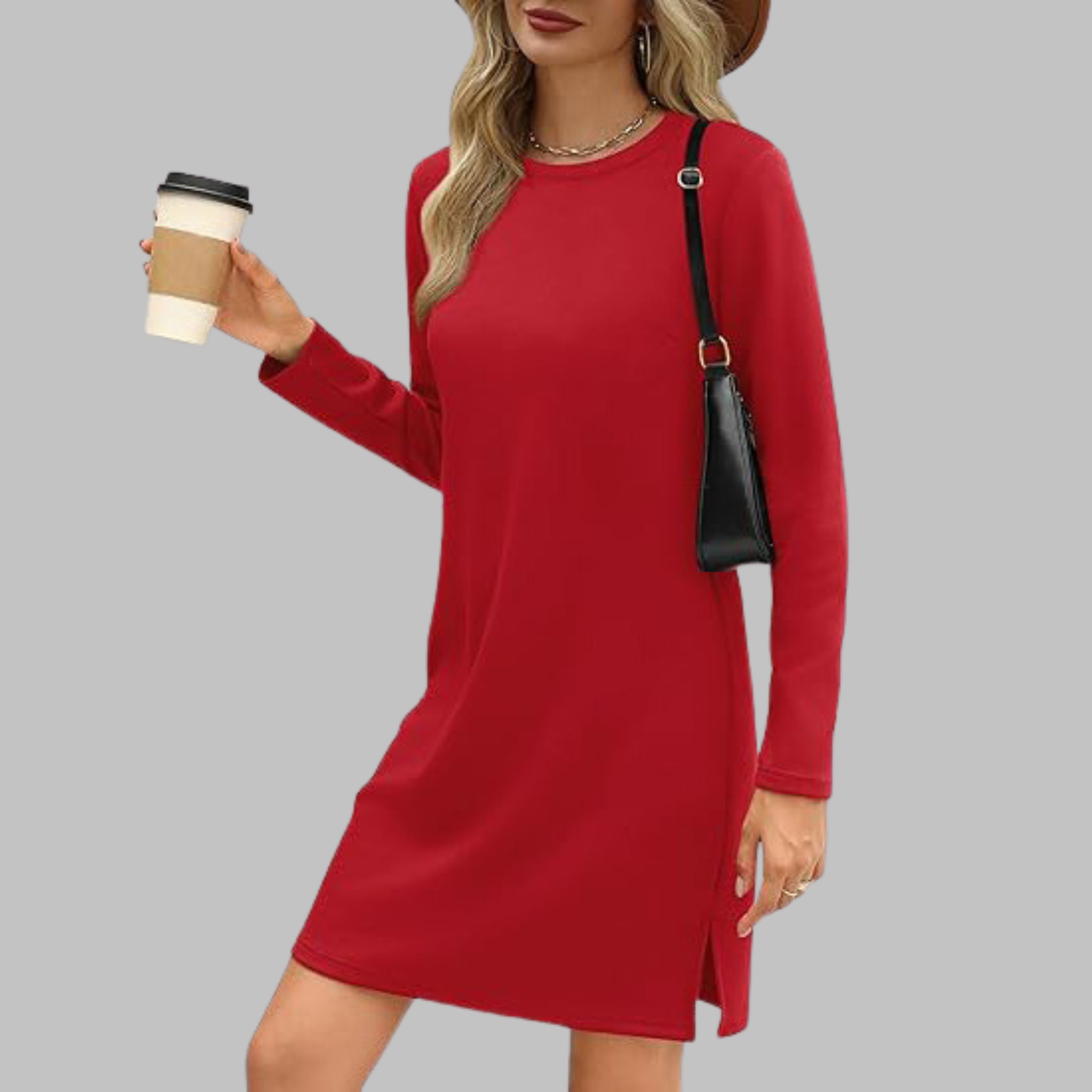 Delphine | Casual Long Sleeve Mini Dress