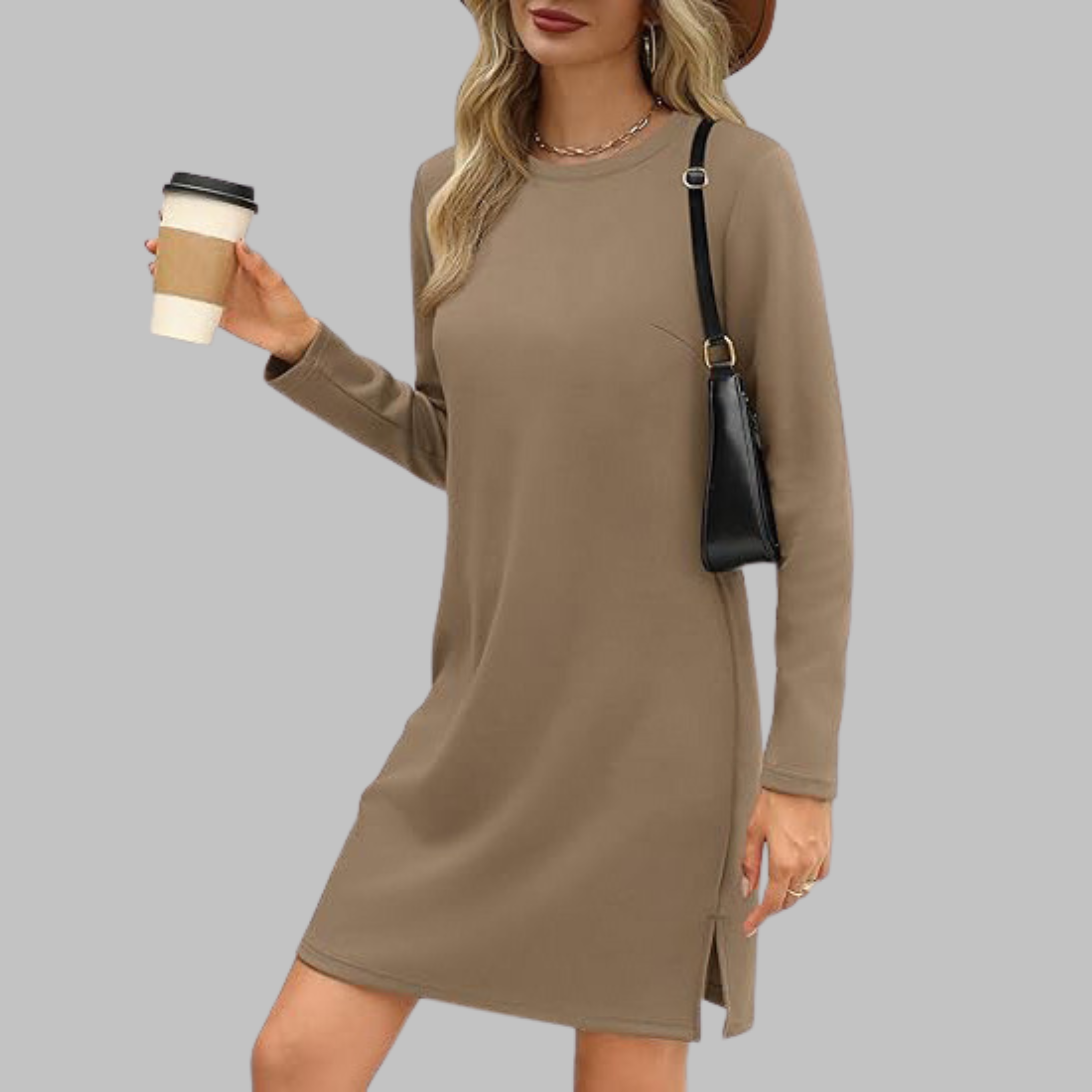 Delphine | Casual Long Sleeve Mini Dress