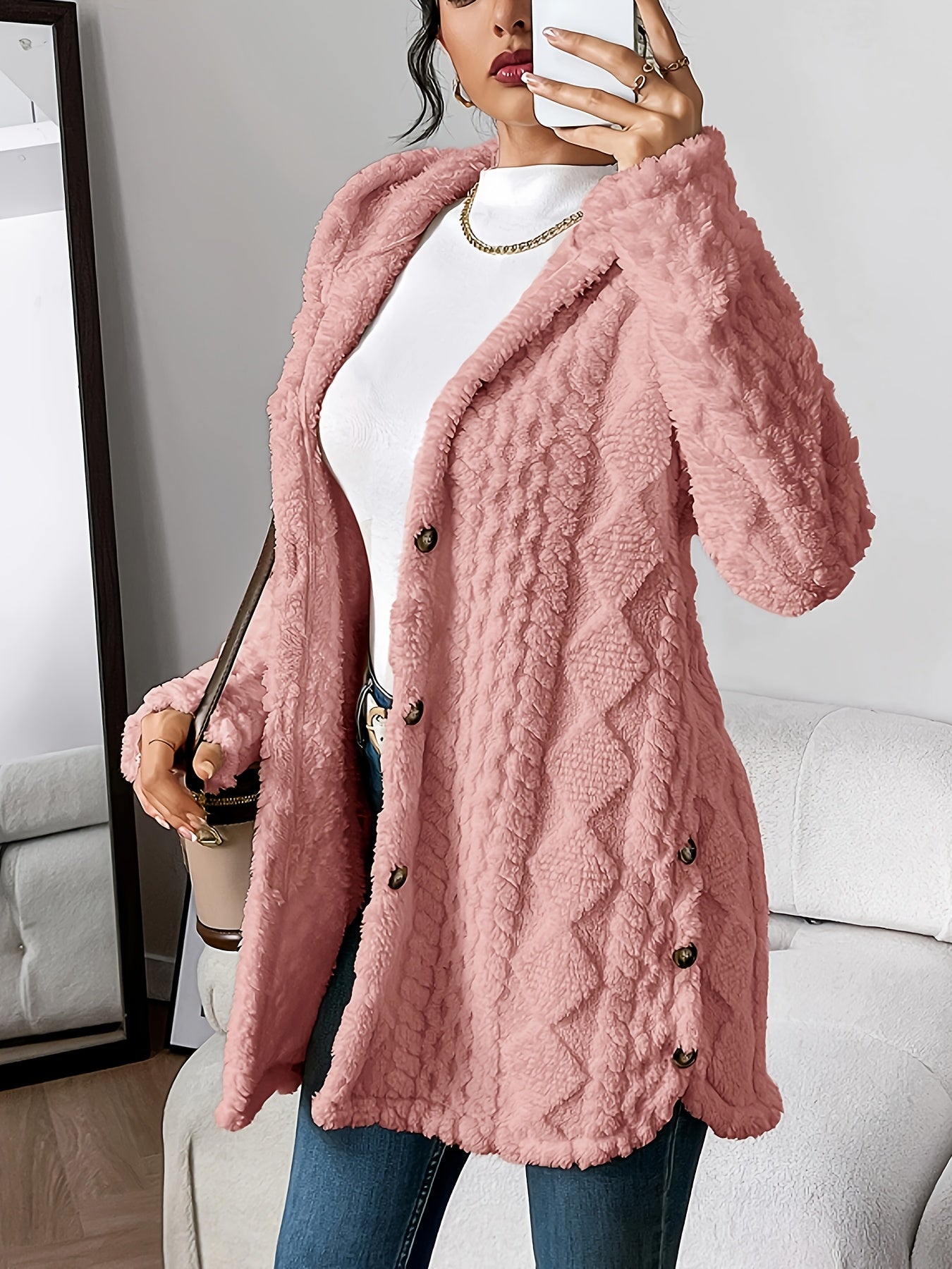 Camellia | Plush Hooded Cardigan
