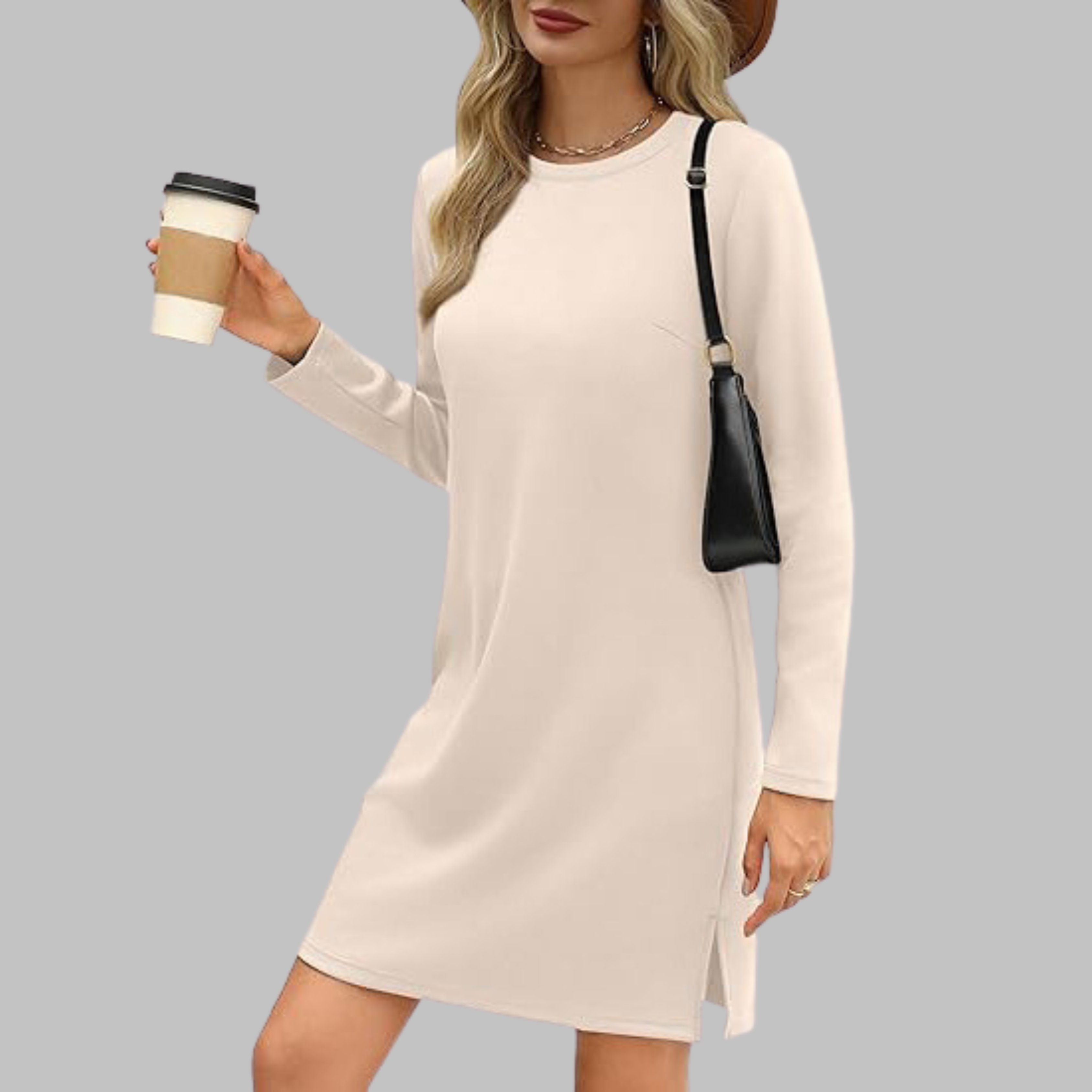 Delphine | Casual Long Sleeve Mini Dress