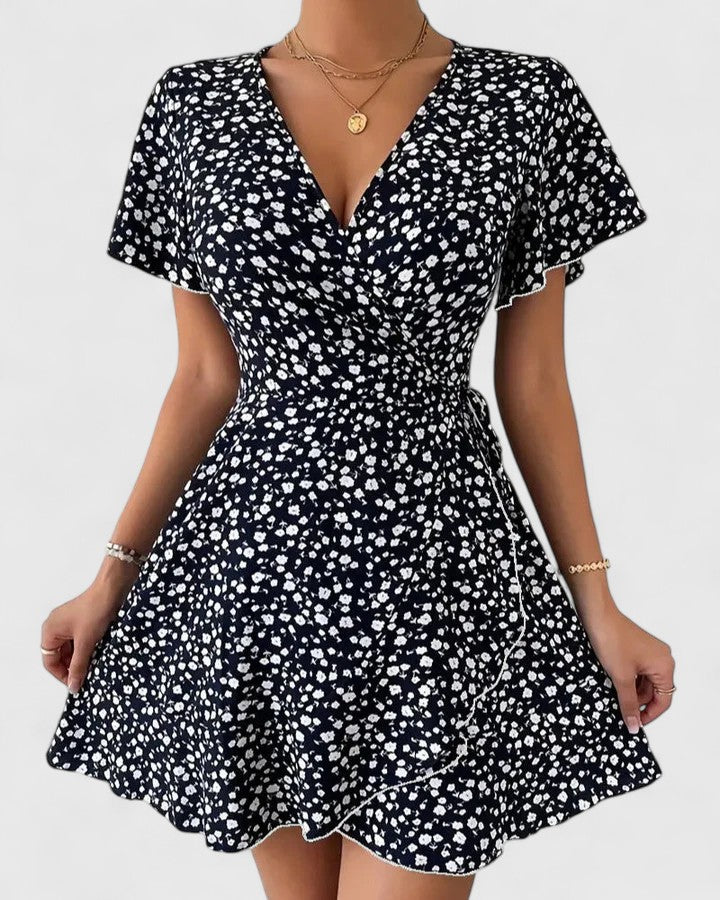 Aveline | Floral Wrap Mini Dress