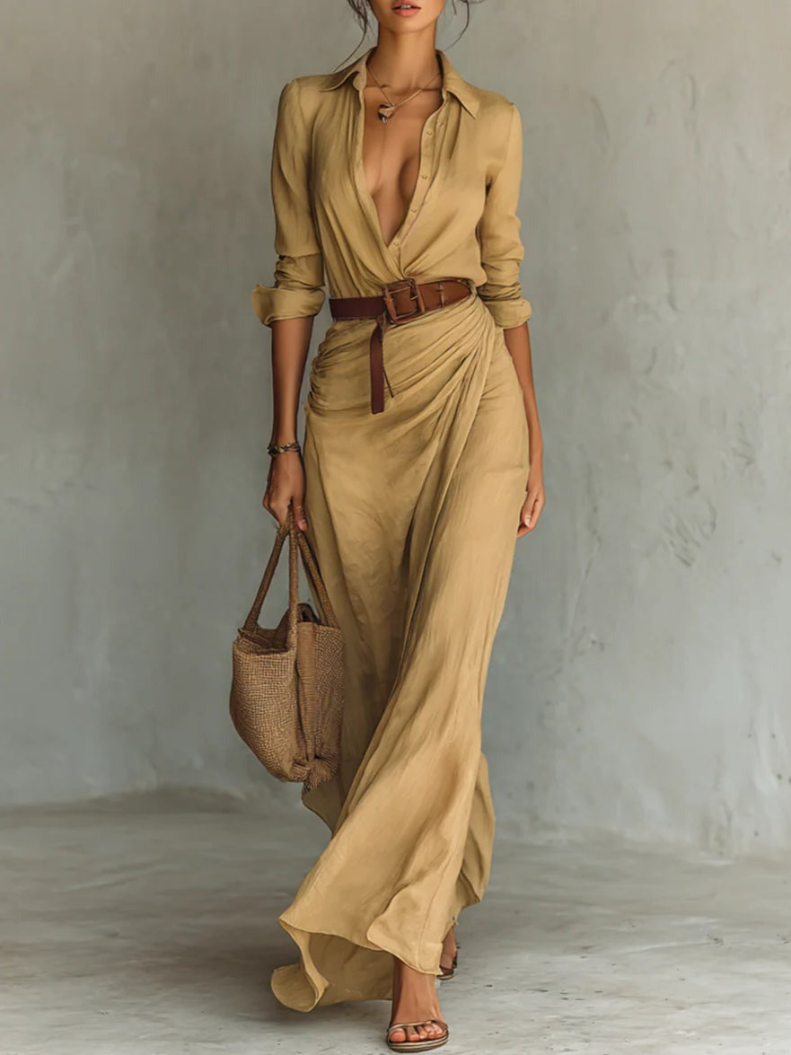 Sabella | Flowy Belted Maxi Dress