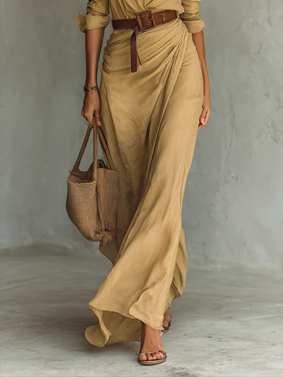 Sabella | Flowy Belted Maxi Dress