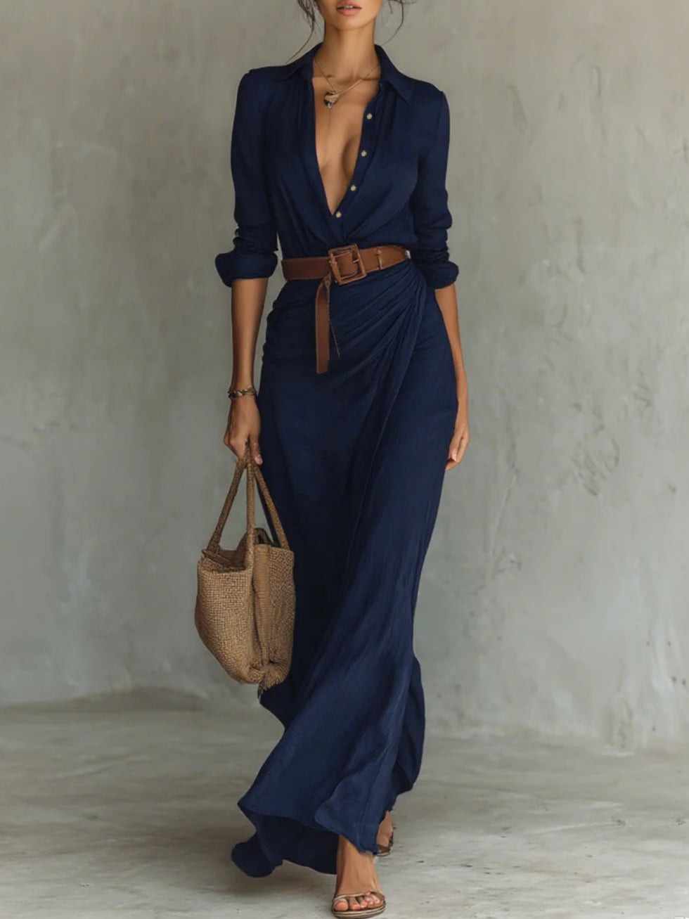 Sabella | Flowy Belted Maxi Dress