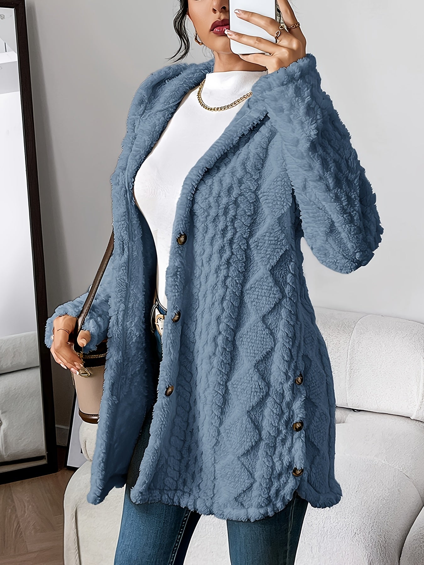 Camellia | Plush Hooded Cardigan