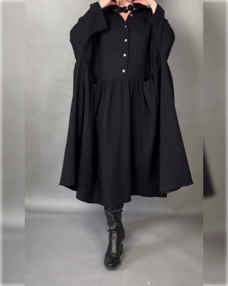 Delfina | Oversized Button Collar Dress