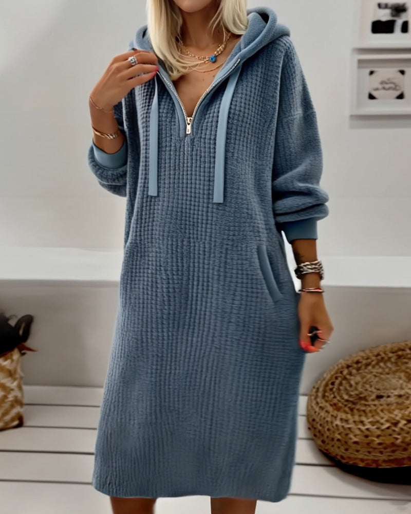 Amaris | Hooded Knit Fleece Dress