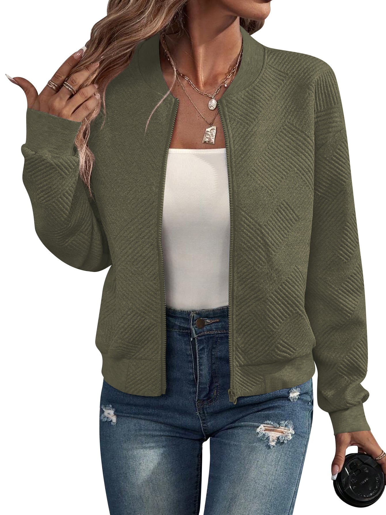 Maribel | Structured Zip-Up Bomber Jacket