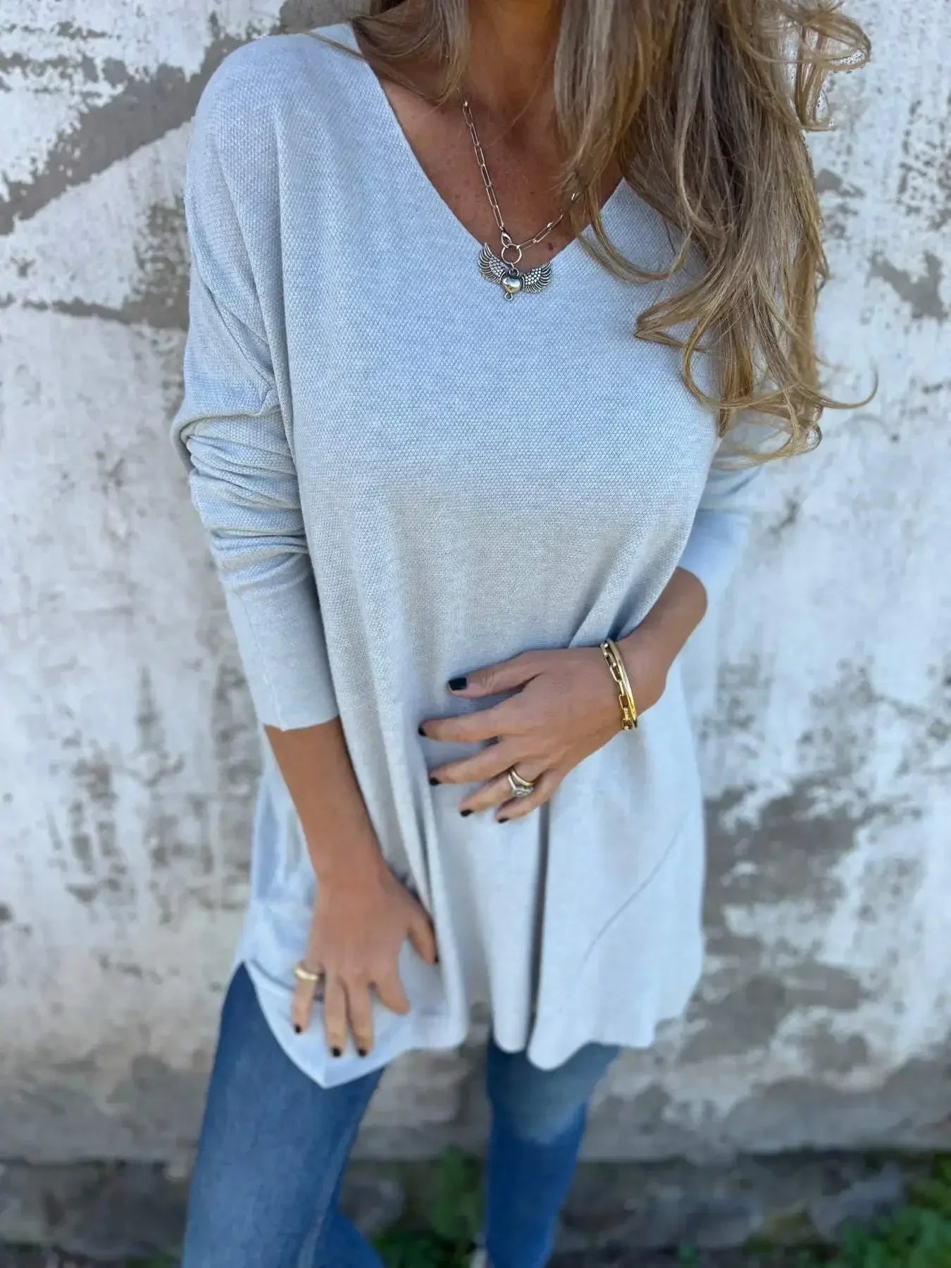 Alessia | Relaxed V-Neck Knit Tunic
