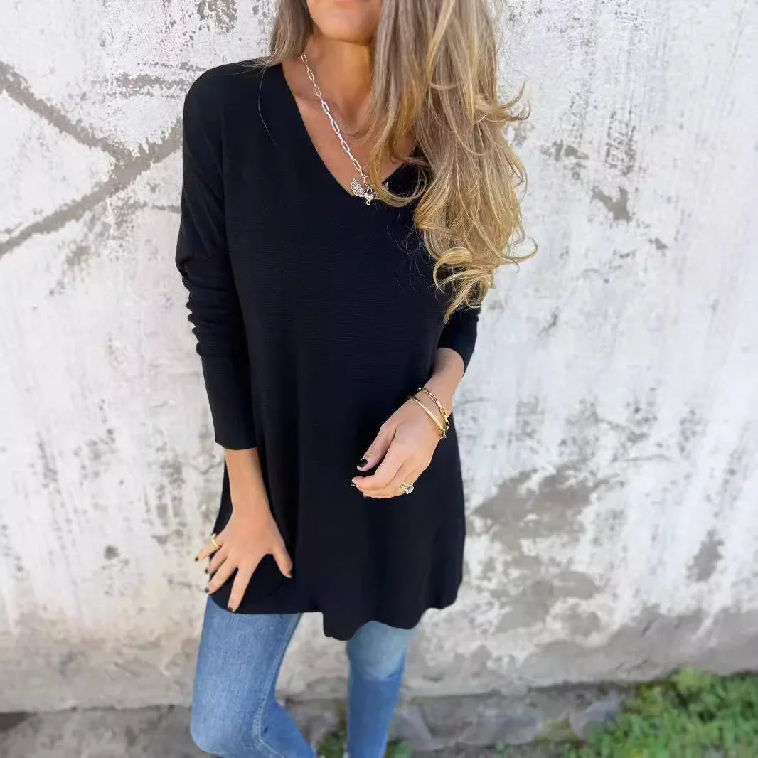 Alessia | Relaxed V-Neck Knit Tunic