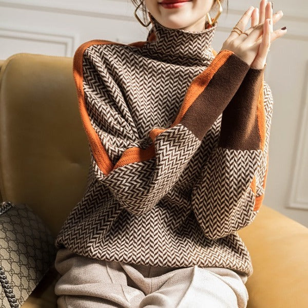 Layla | Herringbone Luxe Turtleneck