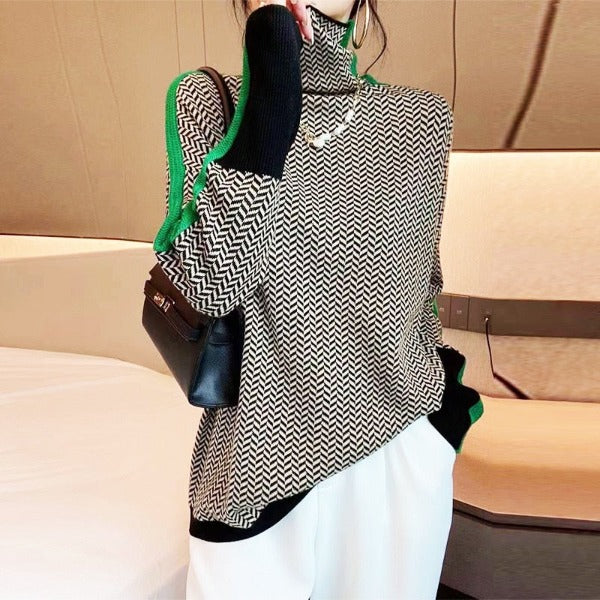Layla | Herringbone Luxe Turtleneck