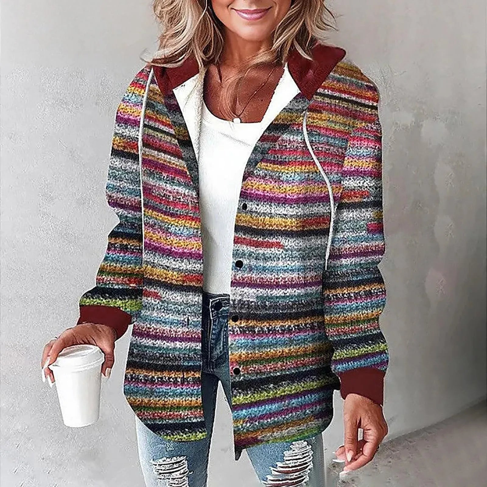 Clarene | Plaid Long-Sleeve Hoodie