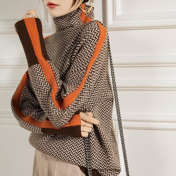 Layla | Herringbone Luxe Turtleneck