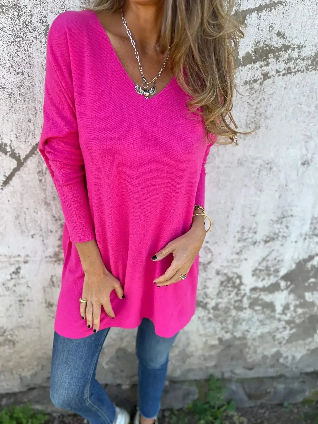 Alessia | Relaxed V-Neck Knit Tunic