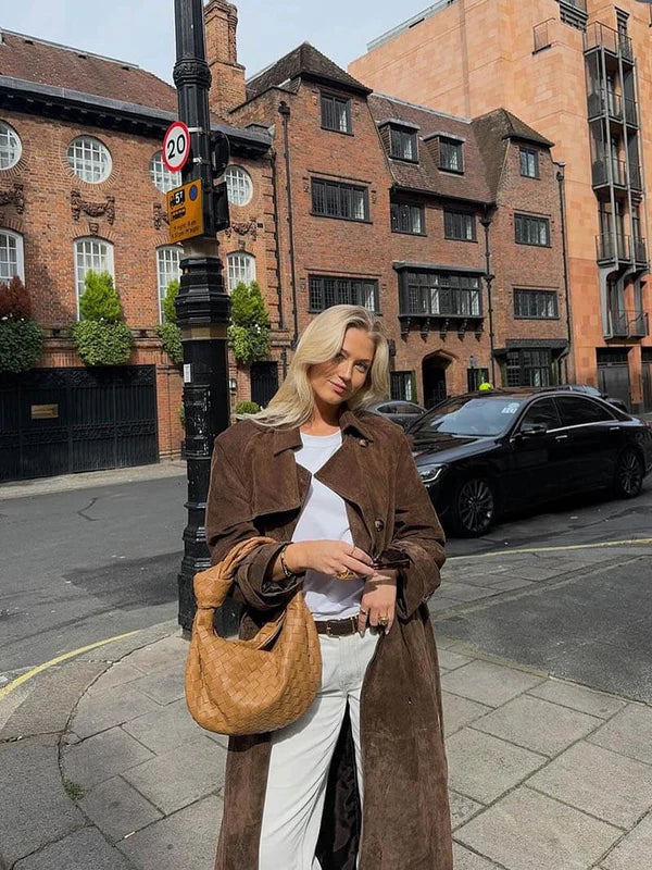 Rosetta | Classic Suede Trench Coat