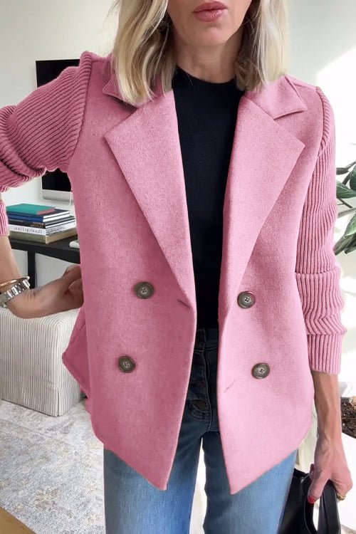 Fiona | Elegant Knit-Sleeve Blazer