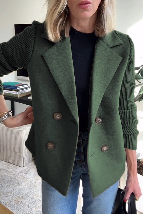 Fiona | Elegant Knit-Sleeve Blazer