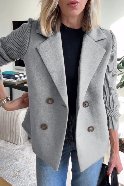 Fiona | Elegant Knit-Sleeve Blazer