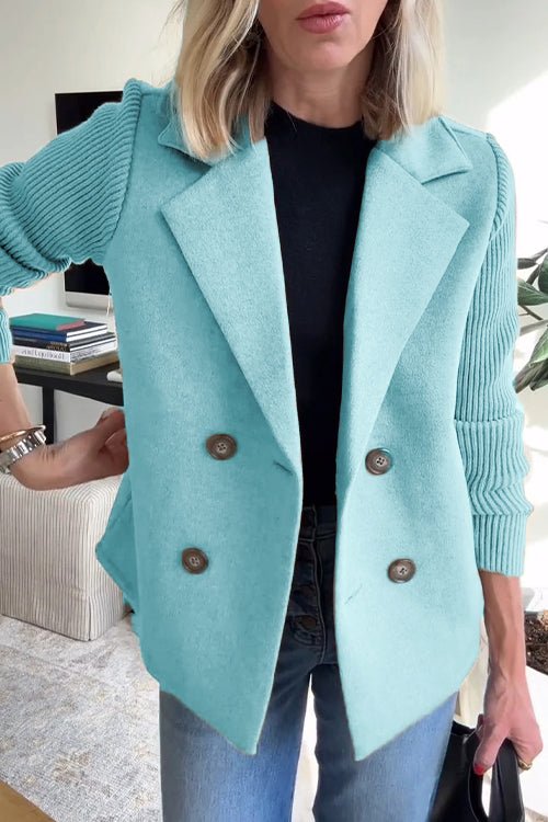 Fiona | Elegant Knit-Sleeve Blazer