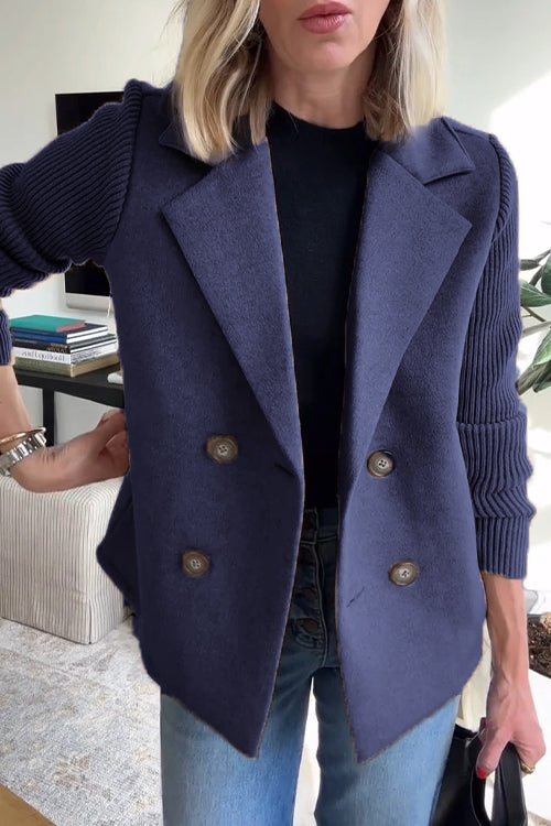 Fiona | Elegant Knit-Sleeve Blazer