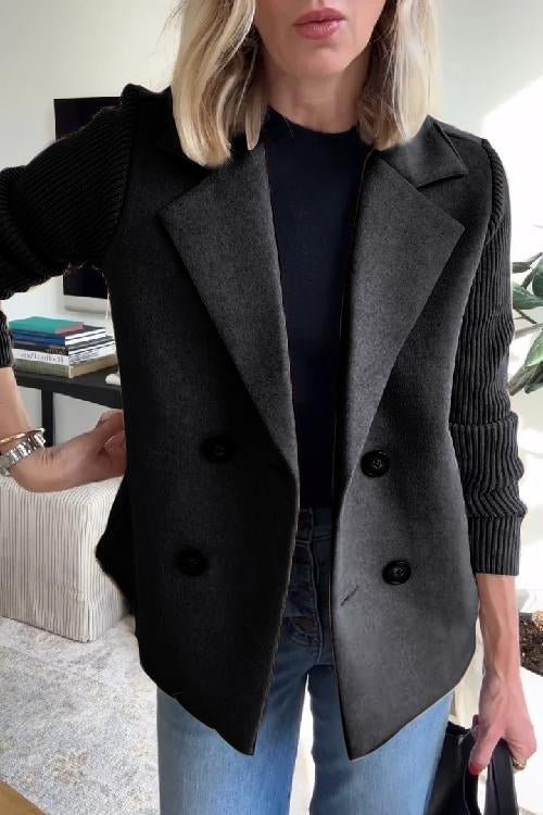 Fiona | Elegant Knit-Sleeve Blazer