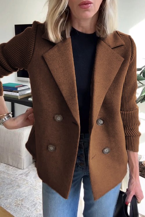 Fiona | Elegant Knit-Sleeve Blazer