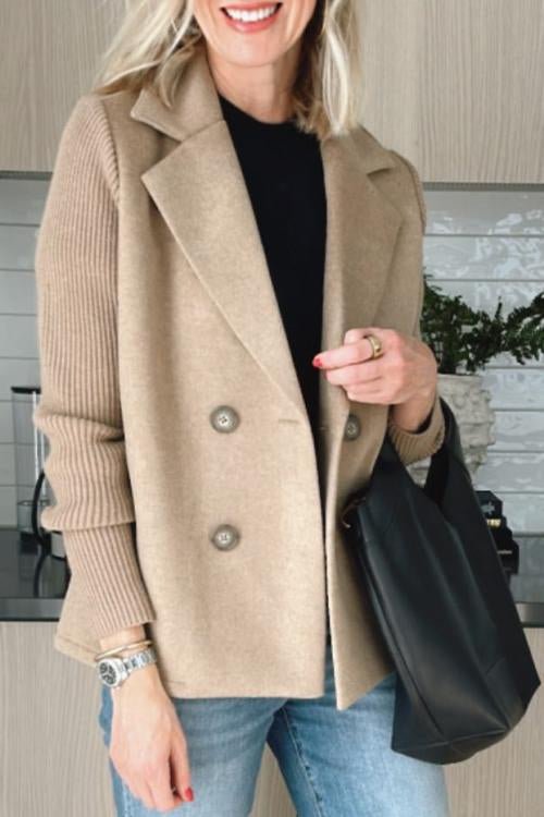 Fiona | Elegant Knit-Sleeve Blazer