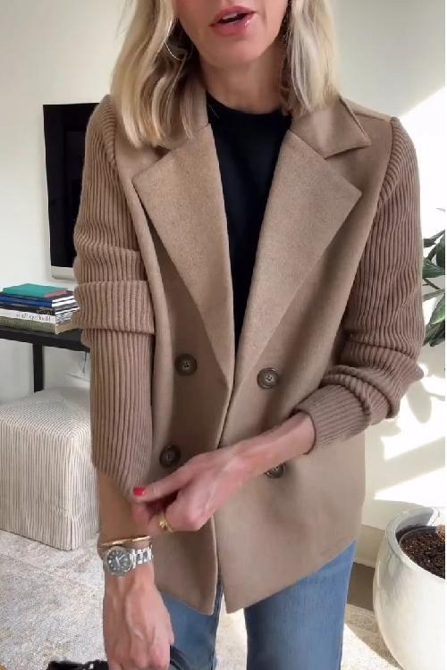 Fiona | Elegant Knit-Sleeve Blazer