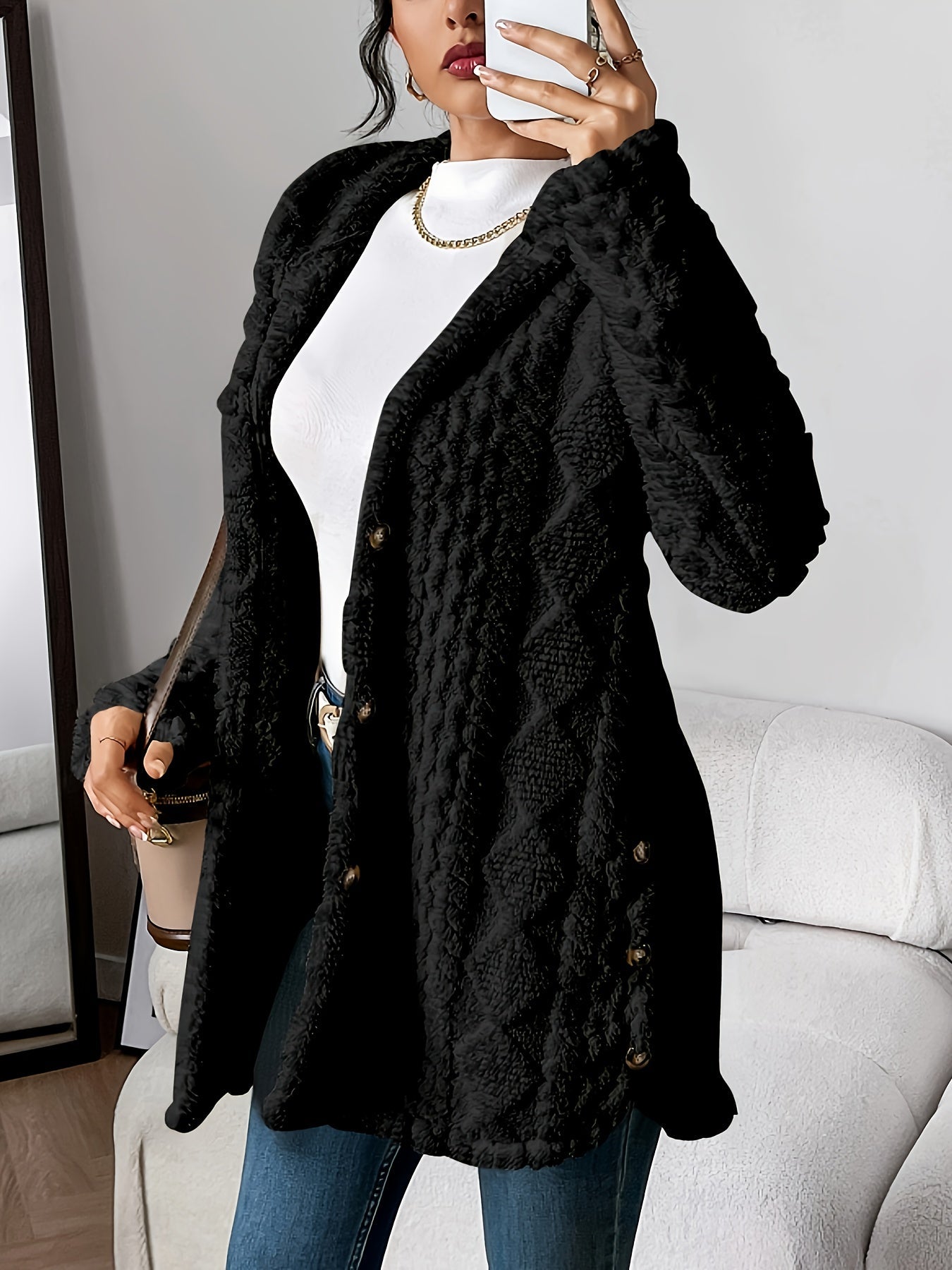 Camellia | Plush Hooded Cardigan