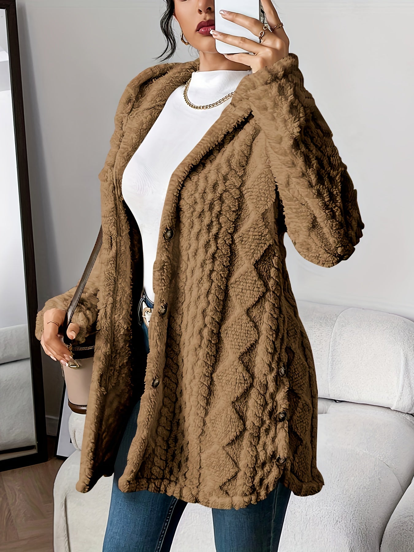 Camellia | Plush Hooded Cardigan