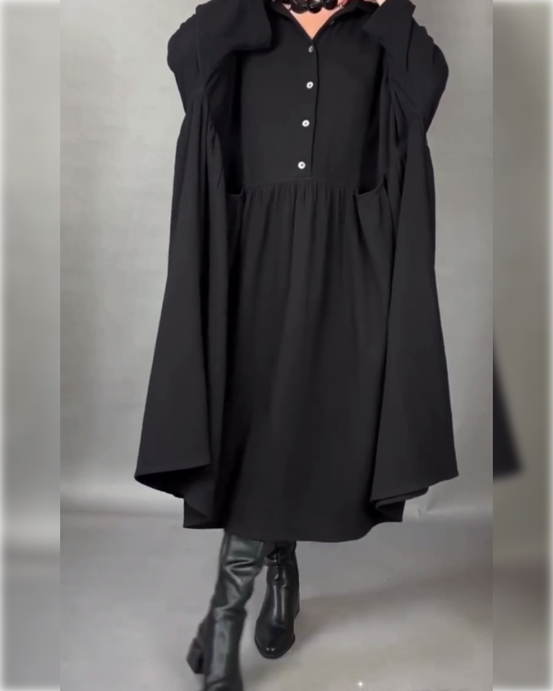 Delfina | Oversized Button Collar Dress
