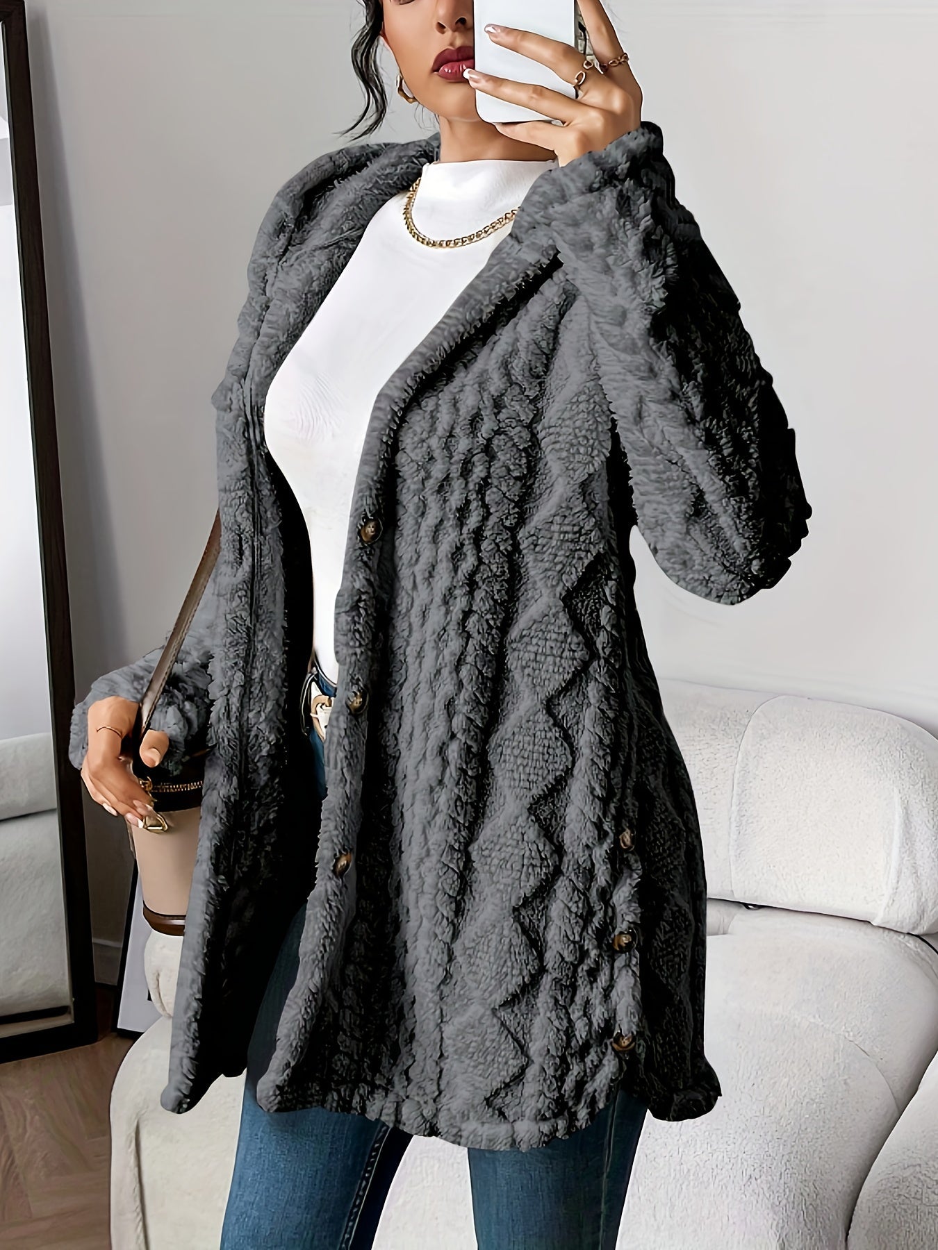 Camellia | Plush Hooded Cardigan